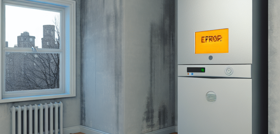 Modern boiler with fault display in Edinburgh flat