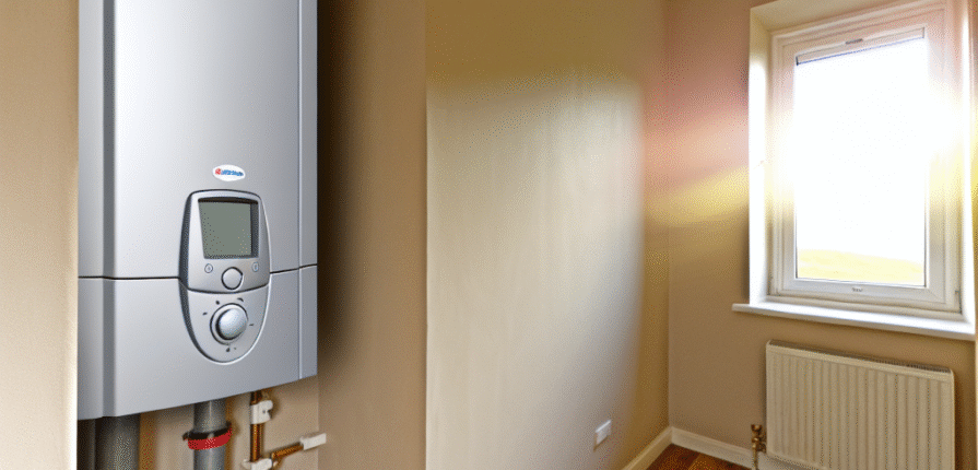 Modern combi boiler in a Cupar home utility room