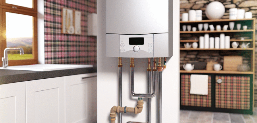 Modern boiler installation in a Falkirk home
