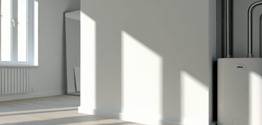 Wall-mounted boiler and underfloor heating in a Dalgety Bay home
