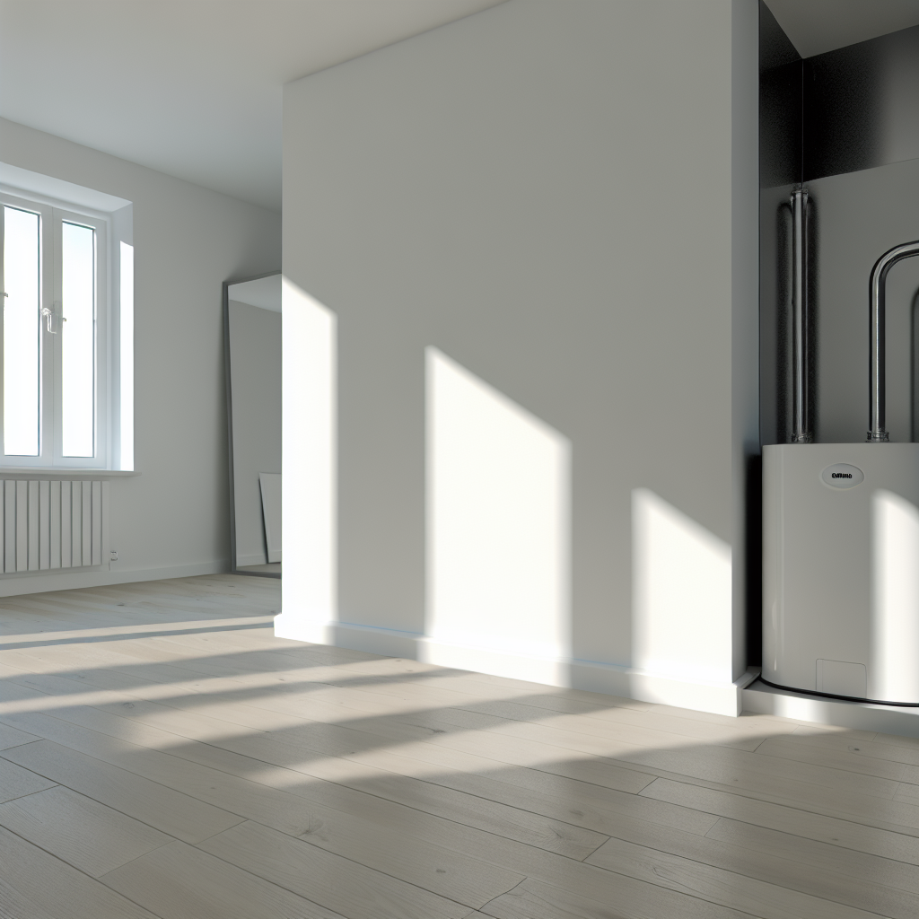 Wall-mounted boiler and underfloor heating in a Dalgety Bay home