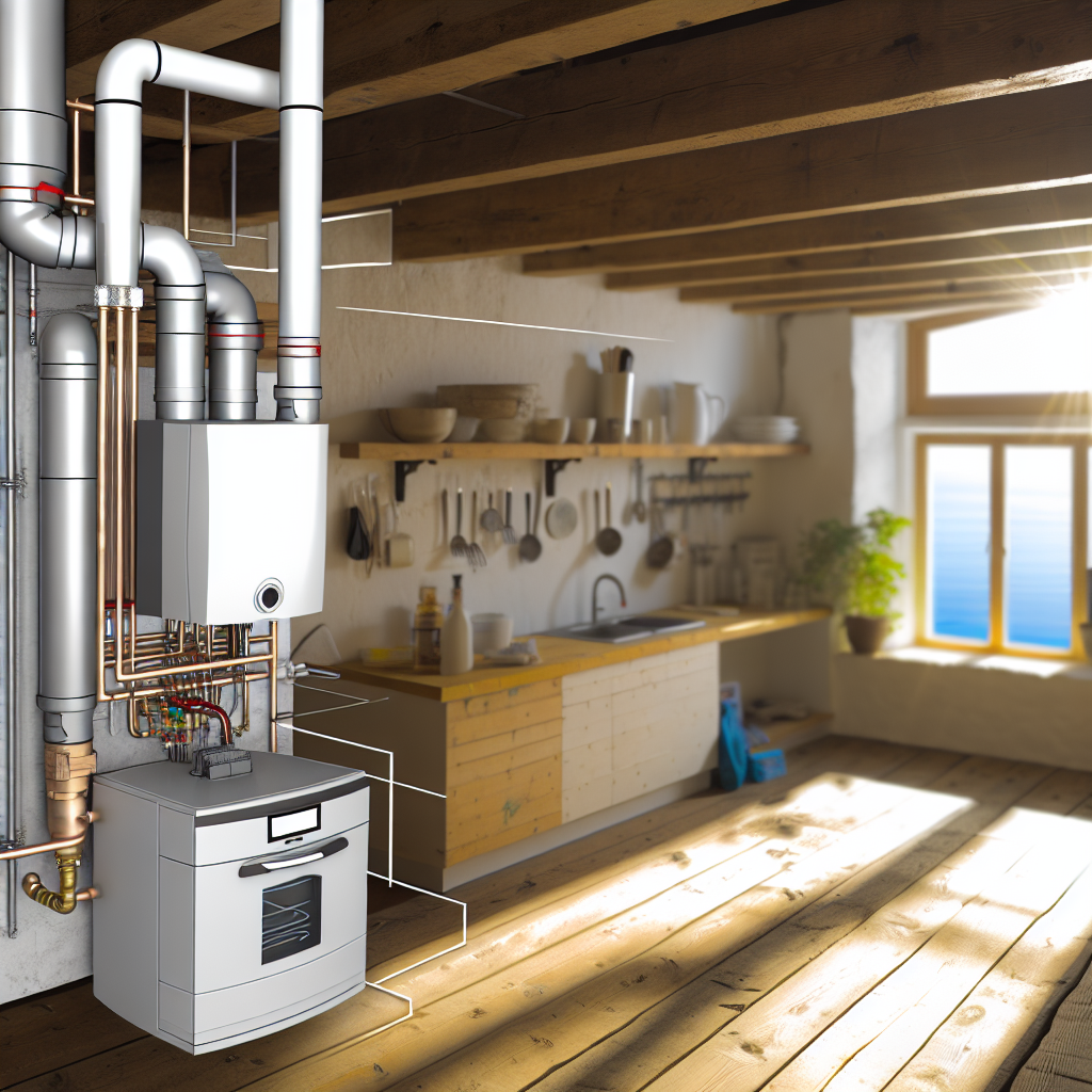 New heating system being installed in a Pittenweem home