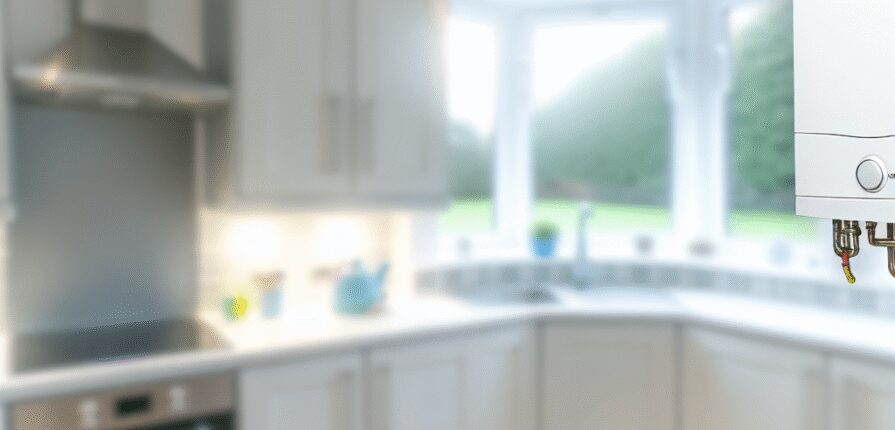 Combi boiler installation in a Kirkcaldy kitchen