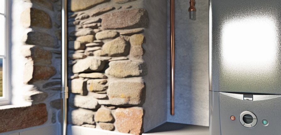 Modern boiler fitted in a stone-walled Anstruther home