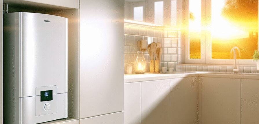 Energy-saving combi boiler installed in a Windygates home kitchen